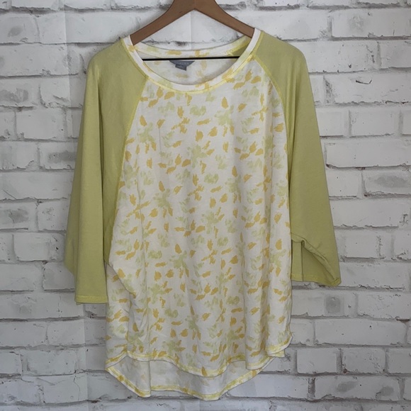 NWOT Caslon raglan yellow floral top - Picture 2 of 5